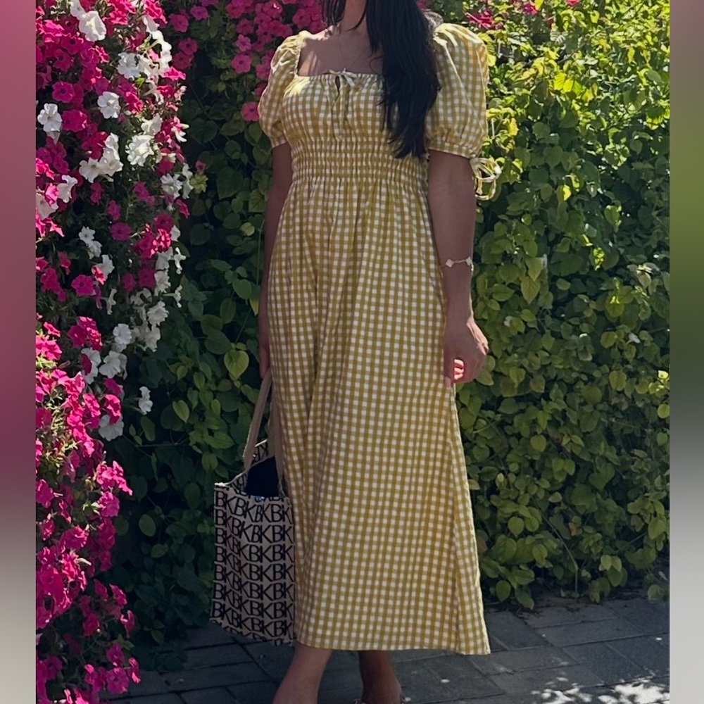 Yellow Pleated Tiered Maxi Sundress